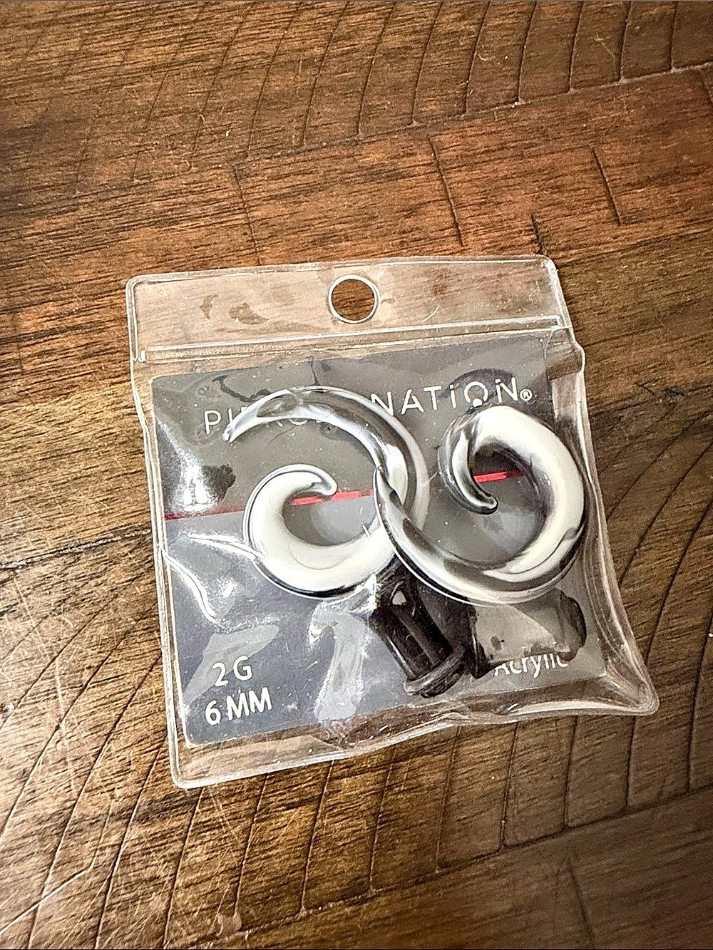 Pierced Nation Acrylic Spiral Ear Tapers / Stretchers 2G 6mm Acrylic 2G 6mm Plug
